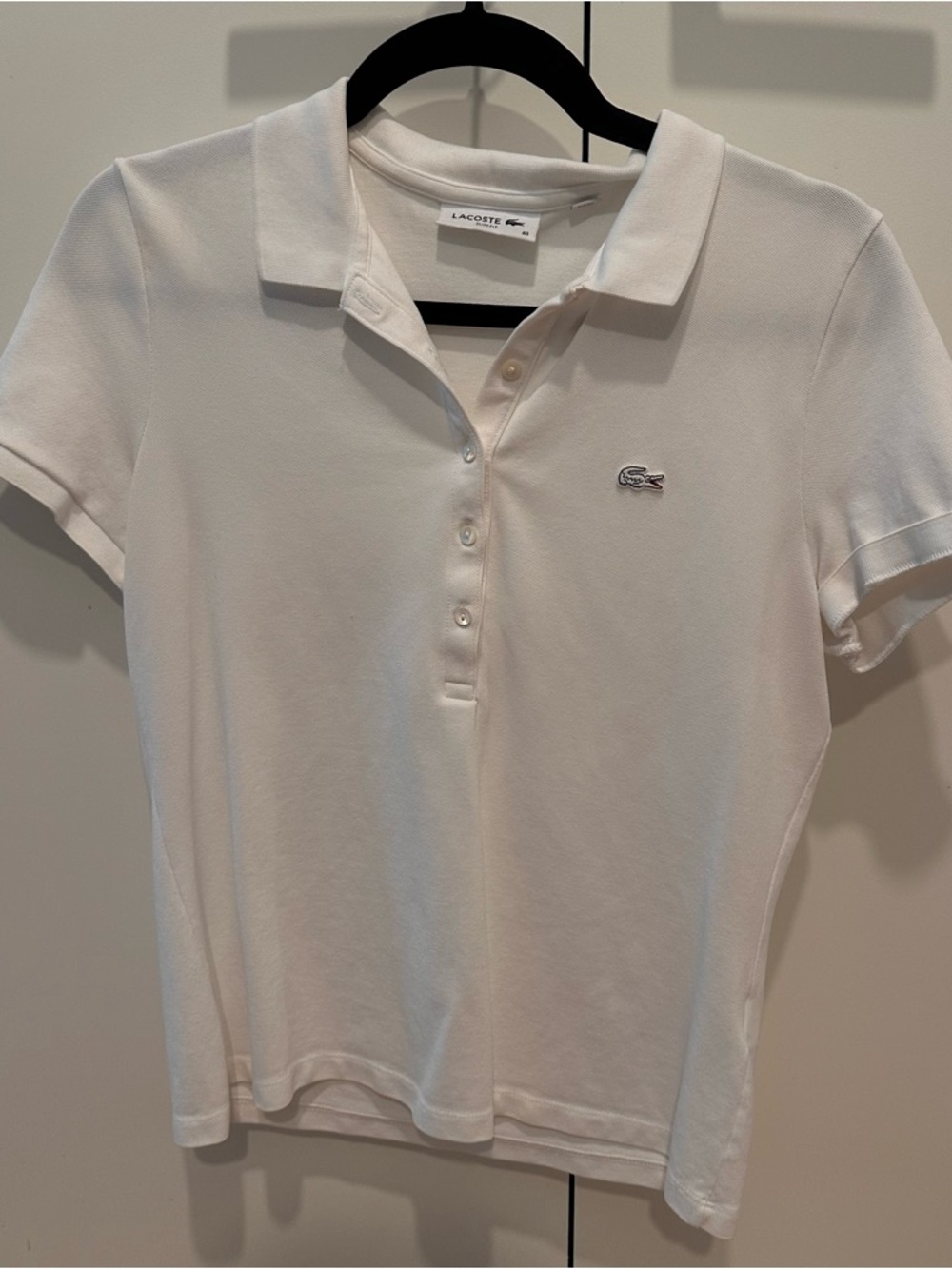 Lacoste White Slim Fit Polo | Size 40 (Fits M)